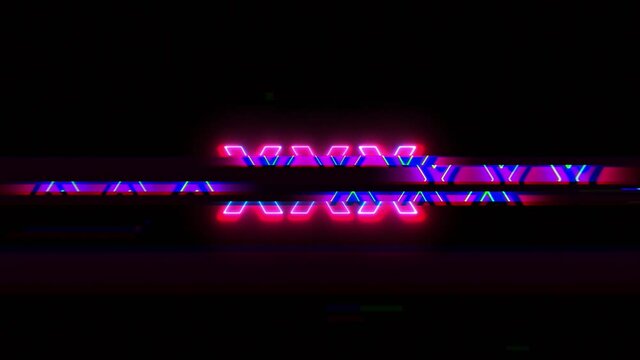 Triple X Glitched shape design motion graphic.