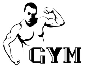 Young athlete is doing gymnastic exercises. Isolated silhouettes