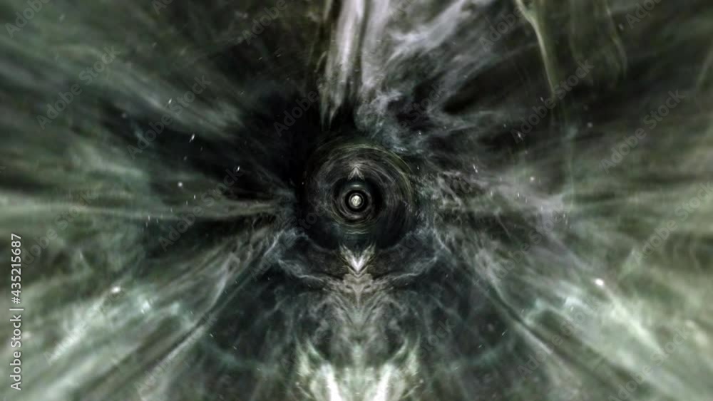 Aufkleber abstract journey to space time hyperspace tunnel. 4k 3d loop sci-fi interstellar travel through worm