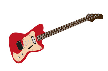 Obraz na płótnie Canvas Electric guitar. Rock music instrument. Acoustic and electric guitar musical instruments for entertainment. Electrica vintage design guitare. Vector illustration.