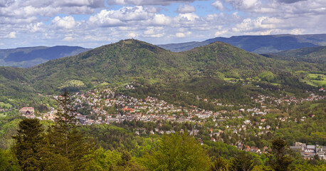 Fototapeta na wymiar View from Fremersberg to Baden-Baden and the Black Forest_Baden Wuerttemberg, Germany