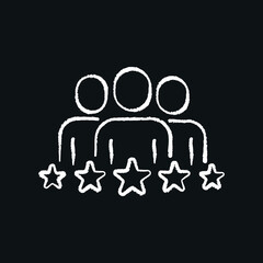 Business partnership chalk icon. Synergy, teamwork, collaboration, research, meeting. Thin line vector black and white illustration.