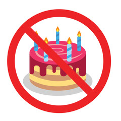No cake icon symbol warning sign 2021
