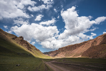 Kabardino-Balkaria, Prielbrusye National Park, North Caucasus. Dzhily-Su valley. Elbrus region, Russia. View of Dzhily-Su area