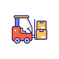 Forklift vector icon style illustration. EPS 10 File