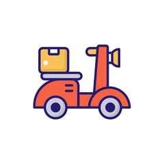 Delivery Bike vector icon style illustration. EPS 10 File