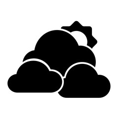 cloudy and sunny weather icon vector