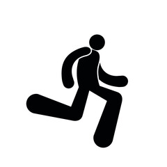 stick figure man running, runner icon, isolated pictogram , vector illustration, run caricature