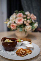 breakfast in a clay pot