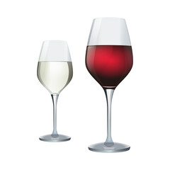 Set of wine bottles isolated on white background. Wine bottle, made in a realistic style. Alcoholic drink. White and red wine. Vector illustration