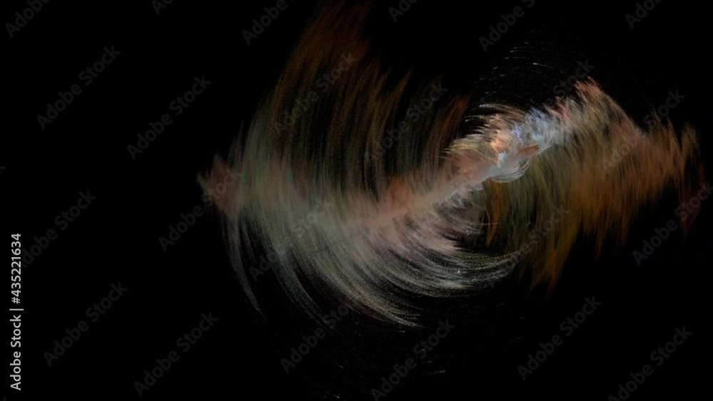 Poster 4k 3d illustration glowing mysterious gas cloud nebula in outer space transforming into rotating spi