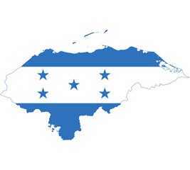 Fototapeta premium Map Flag of Honduras isolated on white background. Vector illustration eps 10