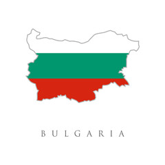 Bulgaria vector map with the flag inside. Vector isolated simplified illustration icon with silhouette of Bulgaria map. National Bulgarian flag (white, green, red colors). White background