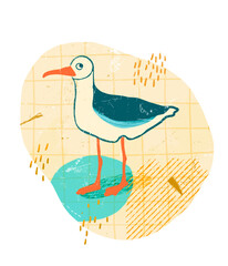 Seagull on an abstract summer background