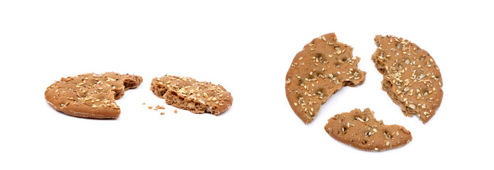 Healthy cereal bread isolated on white background