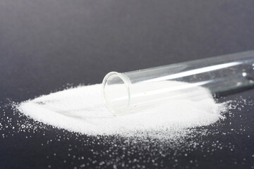 Flour with macro lens photographed against colorful gradient in studio