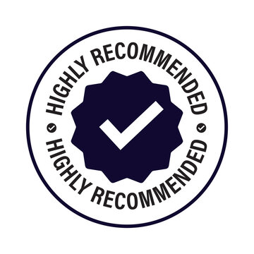 Highly Recommended Vector Icon With Tick Mark