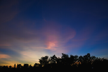 Beautiful cloudy sky at sunset