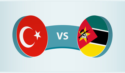 Turkey versus Mozambique, team sports competition concept.