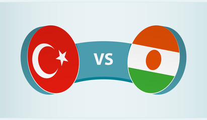 Turkey versus Niger, team sports competition concept.