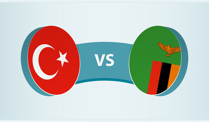 Turkey versus Zambia, team sports competition concept.