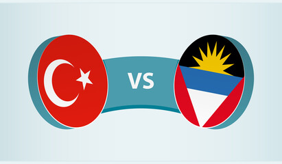 Turkey versus Antigua and Barbuda, team sports competition concept.