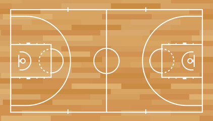 Basketball field vector background illustration