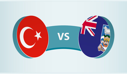 Turkey versus Falkland Islands, team sports competition concept.