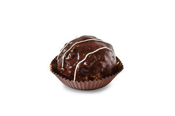 chocolate brownie isolated on white background. close-up.