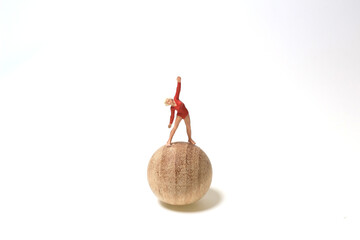 the mini figure Flexible rhythmic gymnast with ball