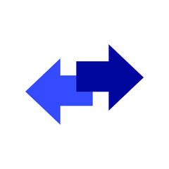 Arrow exchange icon flat design illustration