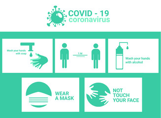 set of icons to Protection coronavirus