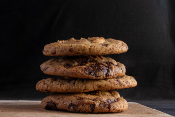 cookies with chocolate chips, cashew nuts, macadamia and raisin