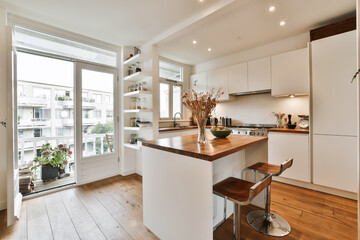 Interior of a beautiful kitchen of an elite house
