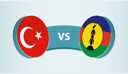 Turkey versus New Caledonia, team sports competition concept.