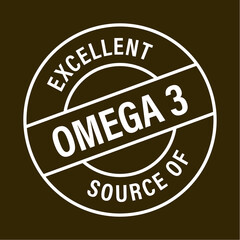 excellent source of omega 3 vector icon isolated on dark background