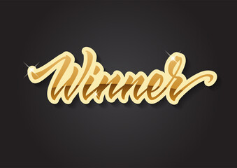 Winner. Hand drawn lettering, vector calligraphy text.