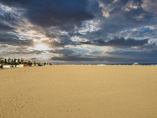 a lonely beach in monaco at summer