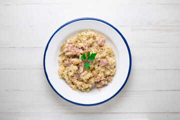 Cheese risotto traditional Italian recipe