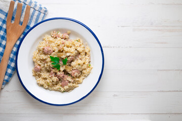 Cheese risotto traditional Italian recipe