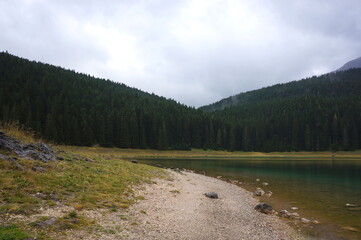 Fototapeta na wymiar Black Lake is a lake in the Municipality of Zabljak in northern Montenegro