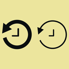 History, clock with arrow around circular line icon. Round  sign. Flat style vector symbol. Icon set