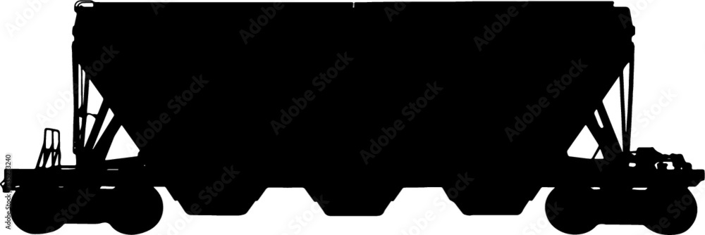 Poster vector silhouette of railway carriage isolated on white background