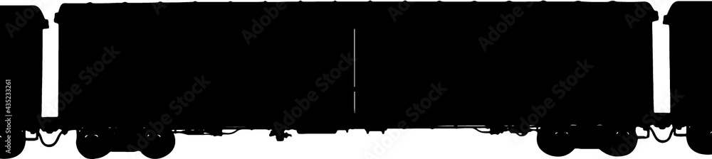 Poster vector silhouette of railway carriage isolated on white background