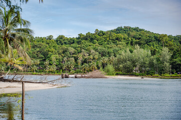 Klong Chao river on koh kood island at trat thailand.Koh Kood, also known as Ko Kut, is an island in the Gulf of Thailand