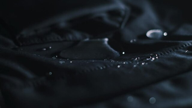 Waterproof textile fabric with rain drops