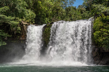 Klong Chao waterfall on koh kood island trat thailand.Koh Kood, also known as Ko Kut, is an island in the Gulf of Thailand