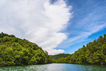 Klong Chao river on koh kood island at trat thailand.Koh Kood, also known as Ko Kut, is an island in the Gulf of Thailand