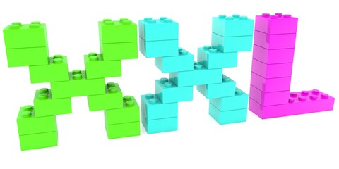 XXL concept from colored toy bricks