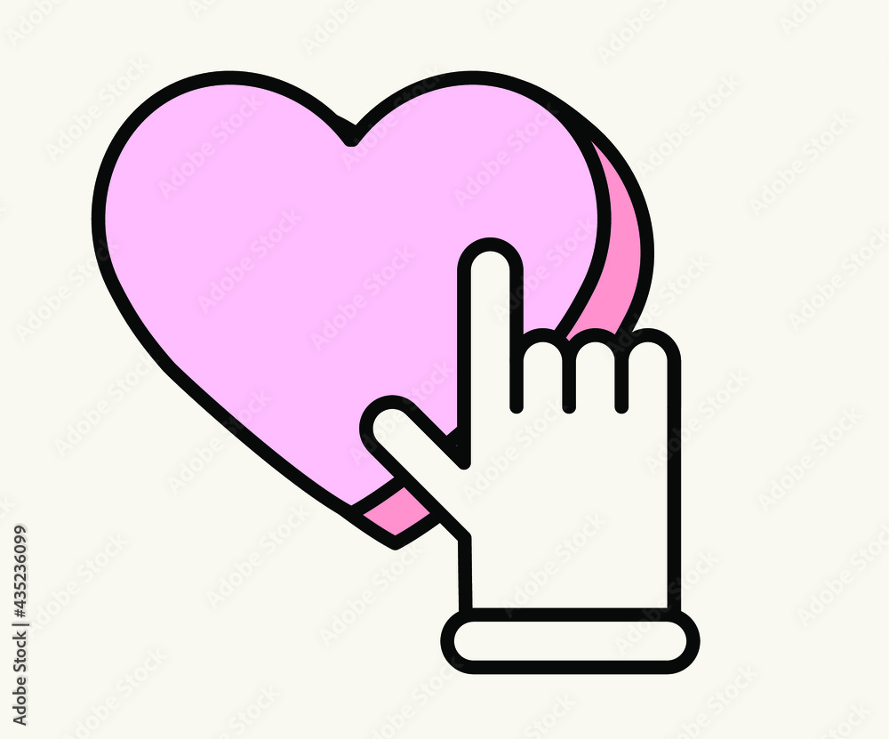 Poster cursor hand clicks on the 